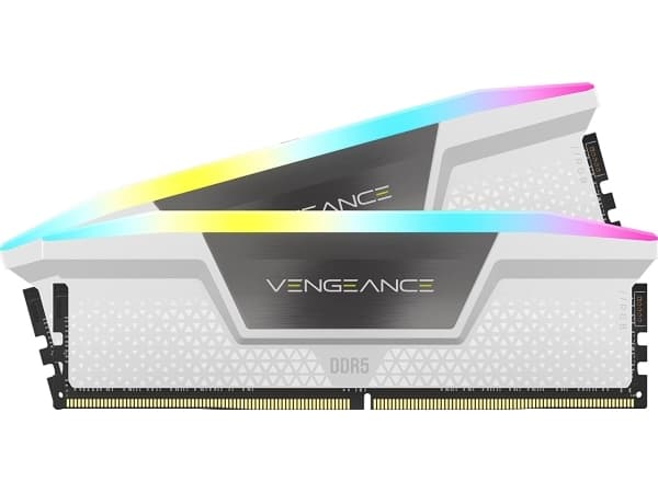 CORSAIR Vengeance RGB - DDR5 - sett - 32 GB: 2 x 16 GB - DIMM 288-pin - 6200 MHz / PC5-49600 - CL36 - 1.3 V - hvit