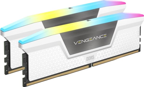 CORSAIR Vengeance RGB - DDR5 - sett - 32 GB: 2 x 16 GB - DIMM 288-pin - 6200 MHz / PC5-49600 - CL36 - 1.3 V - hvit