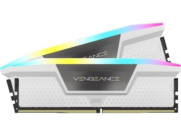 CORSAIR Vengeance RGB - DDR5 - sett - 32 GB: 2 x 16 GB - DIMM 288-pin - 6200 MHz / PC5-49600 - CL36 - 1.3 V - hvit
