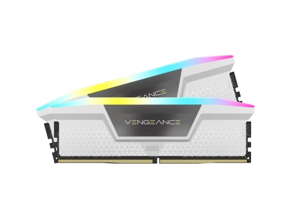 CORSAIR Vengeance RGB - DDR5 - sett - 64 GB: 2 x 32 GB - DIMM 288-pin - 5200 MHz / PC5-41600 - CL40 - 1.25 V - hvit