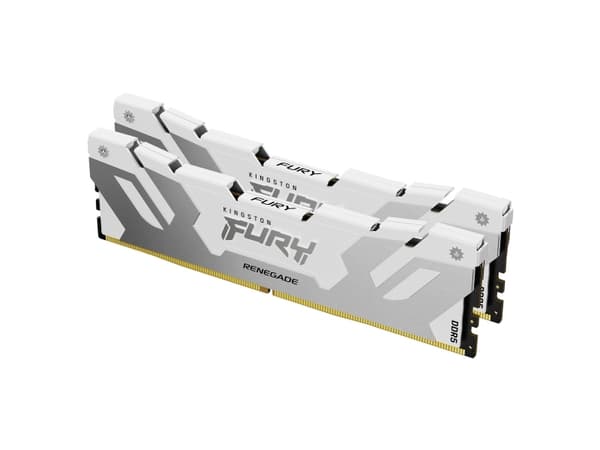 Kingston FURY Renegade - DDR5 - sats - 32 GB: 2 x 16 GB - DIMM 288-pin - 3200 MHz / PC5-51200 - CL32 - 1.4 V - ej buffrad - on-die ECC - vit/silver