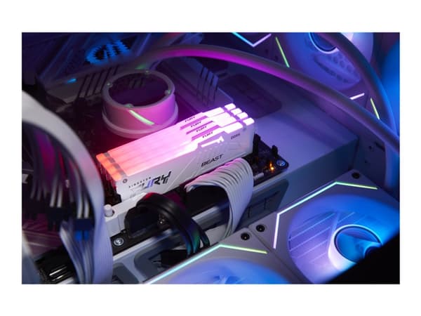 Kingston FURY Beast RGB - DDR5 - sett - 32 GB: 2 x 16 GB - DIMM 288-pin - 3000 MHz / PC5-48000 - CL36 - 1.35 V - on-die ECC