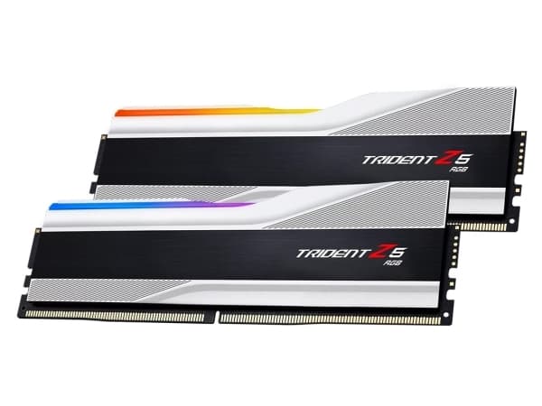 G.Skill Trident Z5 RGB - DDR5 - sett - 48 GB: 2 x 24 GB - DIMM 288-pin - 8000 MHz / PC5-64000 - CL40 - ikke-bufret - on-die ECC - metallic sølv