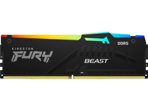 Kingston FURY Beast RGB - DDR5 - sett - 64 GB: 4 x 16 GB - DIMM 288-pin - 2800 MHz / PC5-44800 - CL40 - 1.25 V - ikke-bufret - on-die ECC - svart