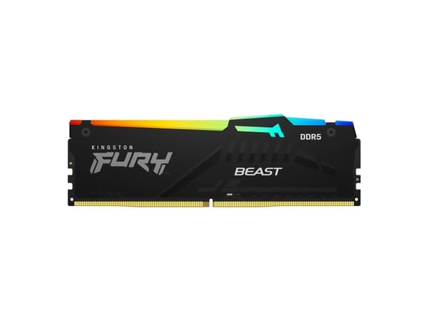 Kingston FURY Beast RGB - DDR5 - sett - 64 GB: 4 x 16 GB - DIMM 288-pin - 2800 MHz / PC5-44800 - CL40 - 1.25 V - ikke-bufret - on-die ECC - svart