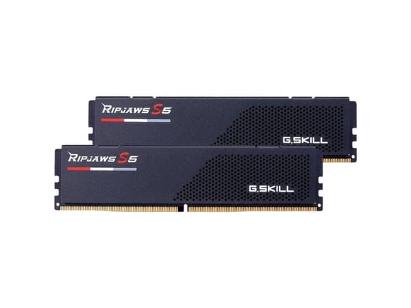 G.Skill Ripjaws S5 - DDR5 - sett - 48 GB: 2 x 24 GB - DIMM 288-pin - 6000 MHz / PC5-48000 - CL40 - 1.35 V - ikke-bufret - on-die ECC - matt svart