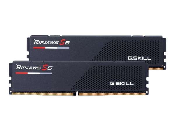 G.Skill Ripjaws S5 - DDR5 - sett - 48 GB: 2 x 24 GB - DIMM 288-pin - 6000 MHz / PC5-48000 - CL40 - 1.35 V - ikke-bufret - on-die ECC - matt svart