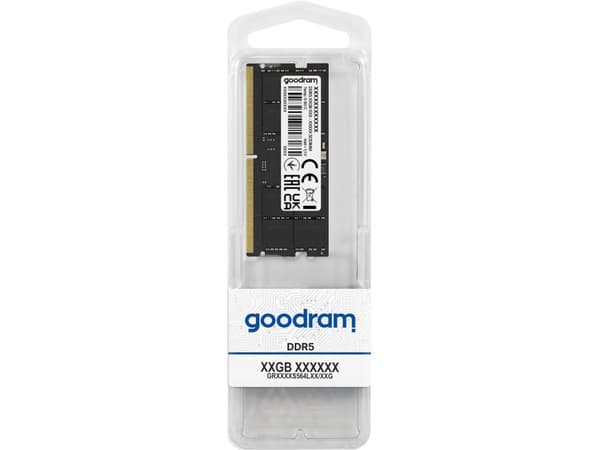 Goodram 16GB DDR5 5600MHz CL40 SR SODIMM, 16 GB, 1 x 16 GB, DDR5, 56000 MHz, 262-pin SO-DIMM