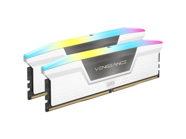 CORSAIR Vengeance RGB - DDR5 - sett - 64 GB: 2 x 32 GB - DIMM 288-pin - 6000 MHz / PC5-48000 - CL40 - 1.35 V - hvit