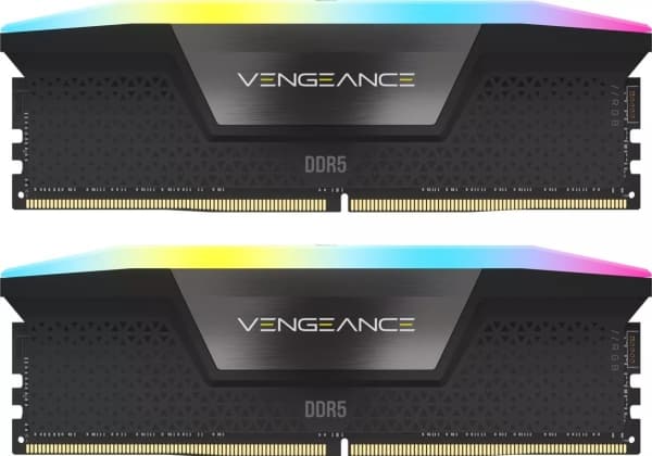 CORSAIR Vengeance RGB - DDR5 - sett - 32 GB: 2 x 16 GB - DIMM 288-pin - 6600 MHz / PC5-52800 - CL38 - 1.4 V - svart