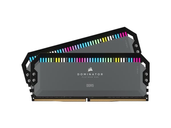 CORSAIR Dominator Platinum RGB - DDR5 - sett - 32 GB: 2 x 16 GB - DIMM 288-pin - 3000 MHz / PC5-48000 - CL30 - 1.4 V - grå