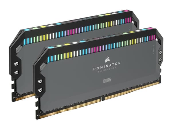CORSAIR Dominator Platinum RGB - DDR5 - sett - 32 GB: 2 x 16 GB - DIMM 288-pin - 3000 MHz / PC5-48000 - CL30 - 1.4 V - grå