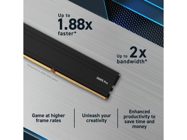 Crucial Pro 48GB Kit DDR5-6000 UDIMM CL48 (24Gbit), (2x24GB)
