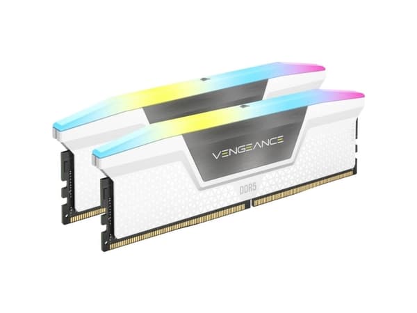CORSAIR DDR5 6000MT/s 32GB 2x16GB DIMM Ubufret 36-44-44-96 Std PMIC XMP 3.0 VENGEANCE RGB DDR5 Hvit varmespreder Svart PCB 1,4V