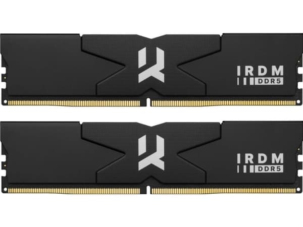 GOODRAM IRDM - DDR5 - sarja - 32 GB: 2 x 16 GB - DIMM 288-PIN - 6000 MHz / PC5-48000 - CL30 - 1,35 V - puskuroimaton - on-die ECC - musta, hopea