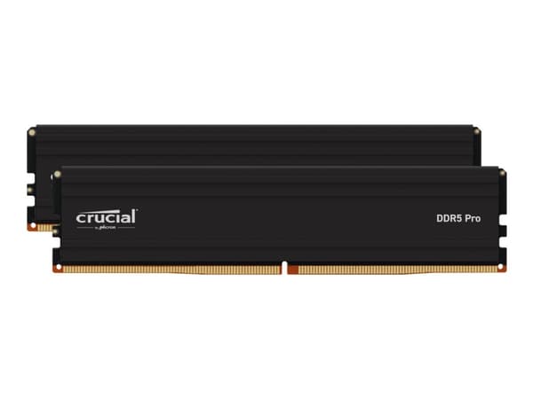 Crucial - DDR5 - sats - 48 GB: 2 x 24 GB - DIMM 288-pin - 5600 MHz / PC5-44800 - CL46 - 1.1 V - ej buffrad - on-die ECC - svart
