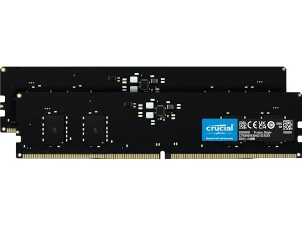 Crucial - DDR5 - sats - 16 GB: 2 x 8 GB - DIMM 288-pin - 5200 MHz / PC5-41600 - CL42 - 1.1 V - ej buffrad - on-die ECC - svart