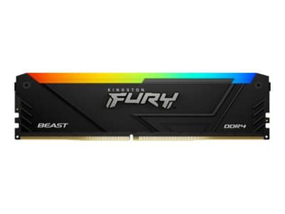 Kingston FURY Beast RGB - DDR4 - sett - 128 GB: 4 x 32 GB - DIMM 288-pin - 1800 MHz / PC4-28800 - CL18 - 1.35 V - ikke-bufret - ikke-ECC - svart