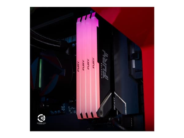 Kingston FURY Beast RGB - DDR4 - sett - 64 GB: 2 x 32 GB - DIMM 288-pin - 1600 MHz / PC4-25600 - CL16 - 1.35 V - ikke-bufret - ikke-ECC - svart
