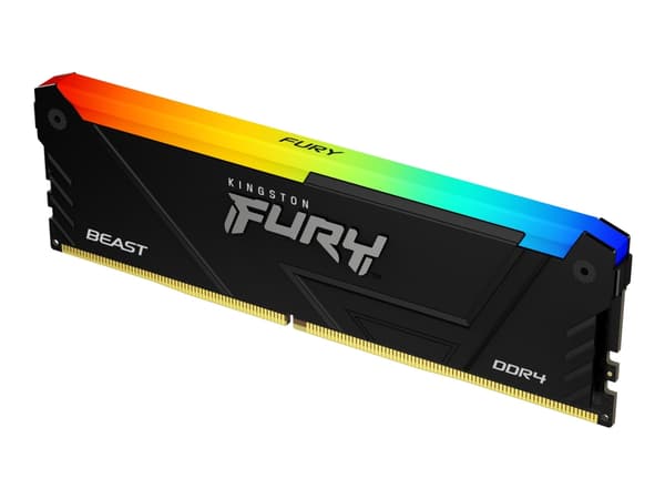 Kingston FURY Beast RGB - DDR4 - sett - 64 GB: 2 x 32 GB - DIMM 288-pin - 1600 MHz / PC4-25600 - CL16 - 1.35 V - ikke-bufret - ikke-ECC - svart
