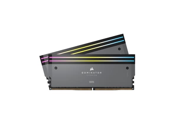 CORSAIR Dominator Titanium RGB - DDR5 - sett - 64 GB: 2 x 32 GB - DIMM 288-pin - 3000 MHz / PC5-48000 - CL30 - 1.4 V - ikke-bufret - ikke-ECC - grå