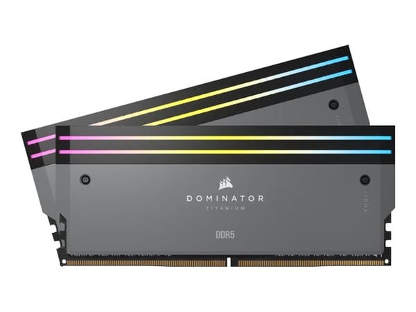 CORSAIR Dominator Titanium RGB - DDR5 - sett - 32 GB: 2 x 16 GB - DIMM 288-pin - 3000 MHz / PC5-48000 - CL30 - 1.4 V - ikke-bufret - ikke-ECC - grå