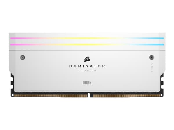CORSAIR Dominator Titanium RGB - DDR5 - sett - 64 GB: 2 x 32 GB - DIMM 288-pin - 6400 MHz / PC5-51200 - CL32 - 1.40 V - ikke-bufret - hvit