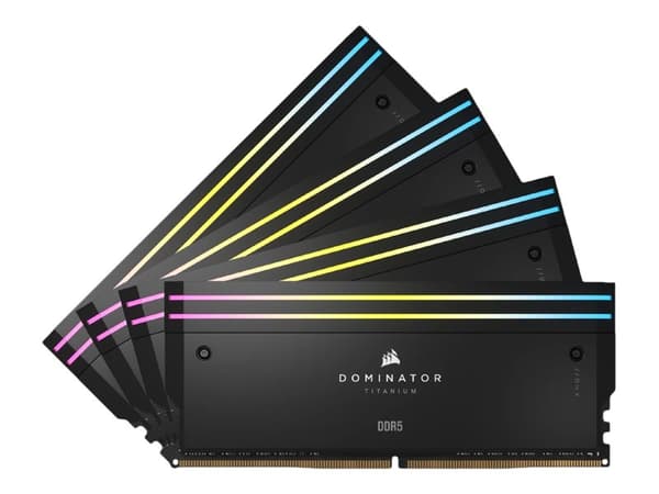 CORSAIR Dominator Titanium RGB - DDR5 - sett - 64 GB: 4 x 16 GB - DIMM 288-pin - 6400 MHz - CL32 - 1.4 V - ikke-bufret - svart