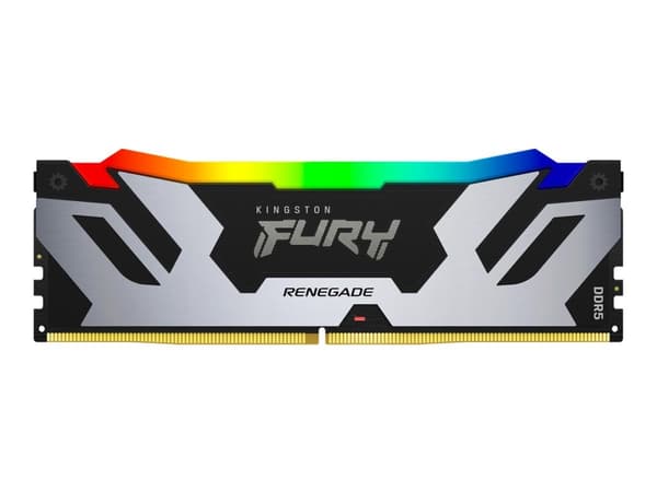 Kingston FURY Renegade RGB - DDR5 - modul - 48 GB - DIMM 288-pin - 3000 MHz / PC5-48000 - CL32 - 1.35 V - ikke-bufret - on-die ECC - svart og sølv