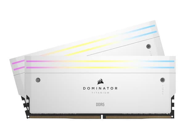 CORSAIR Dominator Titanium RGB - DDR5 - sett - 48 GB: 2 x 24 GB - DIMM 288-pin - 7200 MHz / PC5-57600 - CL36 - 1.4 V - ikke-bufret - hvit