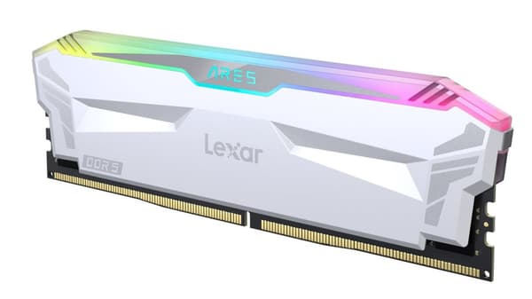 Lexar Ares DDR5 (2X16GB) 6400 CL32 1.4V Memory with heatsink and RGB lighting,Dual pack, White Color