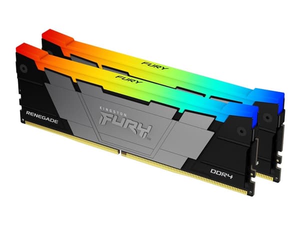 Kingston FURY Renegade RGB - DDR4 - sett - 16 GB: 2 x 8 GB - DIMM 288-pin - 1600 MHz / PC4-25600 - CL16 - 1.2 V - ikke-bufret - ikke-ECC - svart