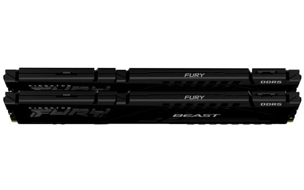 Kingston FURY Beast - DDR5 - sett - 16 GB: 2 x 8 GB - DIMM 288-pin - 6000 MHz / PC5-48000 - CL30 - 1.4 V - ikke-bufret - on-die ECC - svart