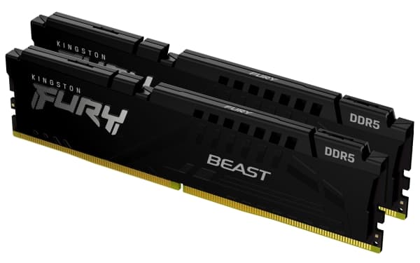 Kingston FURY Beast - DDR5 - sett - 16 GB: 2 x 8 GB - DIMM 288-pin - 6000 MHz / PC5-48000 - CL30 - 1.4 V - ikke-bufret - on-die ECC - svart