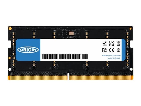Origin Storage 16GB DDR5 5600MHz SODIMM 1Rx8 Non-ECC 1.1V, 16 GB, 1 x 16 GB, DDR5, 5600 MHz, 288-pin DIMM