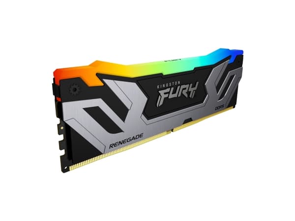 Kingston FURY Renegade RGB - DDR5 - modul - 24 GB - DIMM 288-pin - 4200 MHz / PC5-67200 - CL40 - 1.45 V - ikke-bufret - on-die ECC - svart og sølv