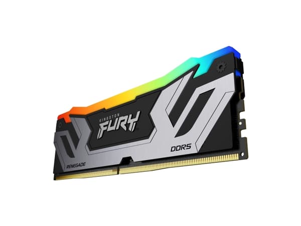Kingston FURY Renegade RGB - DDR5 - modul - 24 GB - DIMM 288-pin - 4200 MHz / PC5-67200 - CL40 - 1.45 V - ikke-bufret - on-die ECC - svart og sølv
