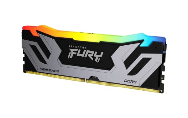 Kingston FURY Renegade RGB - DDR5 - modul - 24 GB - DIMM 288-pin - 4200 MHz / PC5-67200 - CL40 - 1.45 V - ikke-bufret - on-die ECC - svart og sølv
