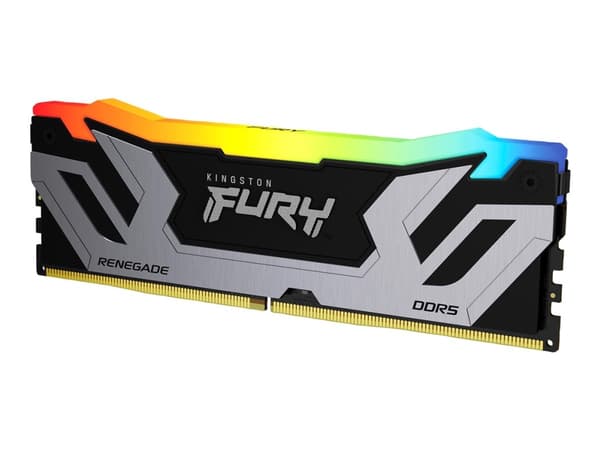 Kingston FURY Renegade RGB - DDR5 - modul - 24 GB - DIMM 288-pin - 4200 MHz / PC5-67200 - CL40 - 1.45 V - ikke-bufret - on-die ECC - svart og sølv