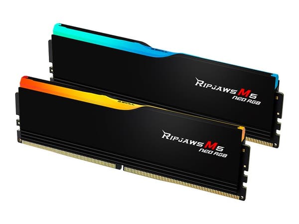 G.Skill Ripjaws M5 Neo RGB - DDR5 - sats - 64 GB: 2 x 32 GB - DIMM 288-pin - 1500 MHz / PC5-48000 - CL36 - 1.35 V - ej buffrad - on-die ECC - mattsva