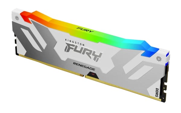 Kingston FURY Renegade RGB - DDR5 - sats - 64 GB: 2 x 32 GB - DIMM 288-pin - 3200 MHz / PC5-51200 - CL32 - 1.1 V - ej buffrad - on-die ECC - vit, sil