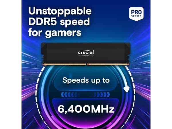 Crucial Pro OC - DDR5 - sats - 64 GB: 2 x 32 GB - DIMM 288-pin - 3200 MHz / PC5-51200 - CL40 - 1.35 V - ej buffrad - on-die ECC - svart