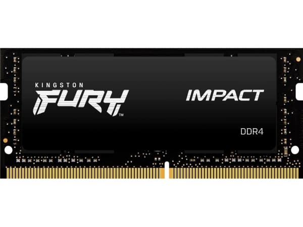 Kingston FURY Impact - DDR4 - modul - 8 GB - SO DIMM 260-pin - 3200 MHz / PC4-25600 - CL20 - 1.2 V - ikke-bufret - ikke-ECC - svart