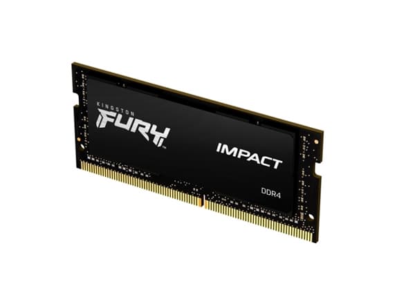 Kingston FURY Impact - DDR4 - modul - 8 GB - SO DIMM 260-pin - 3200 MHz / PC4-25600 - CL20 - 1.2 V - ikke-bufret - ikke-ECC - svart