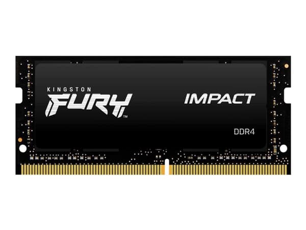 Kingston FURY Impact - DDR4 - modul - 16 GB - SO DIMM 260-pin - 3200 MHz / PC4-25600 - CL20 - 1.2 V - ikke-bufret - ikke-ECC - svart