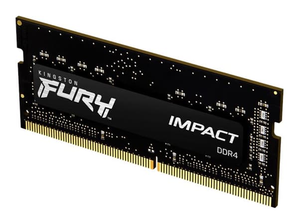 Kingston FURY Impact - DDR4 - modul - 16 GB - SO DIMM 260-pin - 3200 MHz / PC4-25600 - CL20 - 1.2 V - ikke-bufret - ikke-ECC - svart