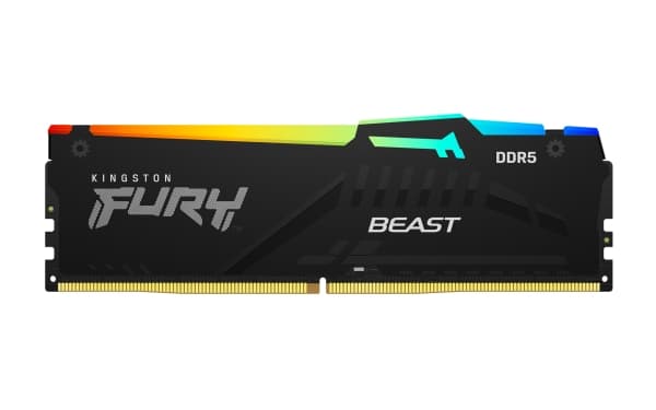 Kingston Technology FURY Beast 64GB 6000 MT/s DDR5 CL36 DIMM (sæt med 2) RGB, 64 GB, 2 x 32 GB, DDR5, 288-pin DIMM