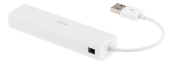 USB 2.0 network adapter with USB hub, 100Mbps, 3xUSB, white