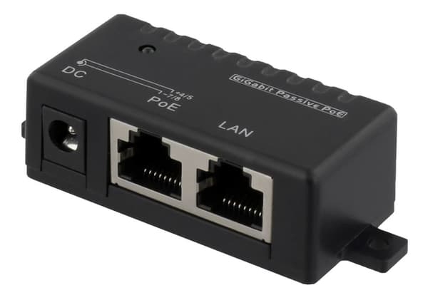 PoE Gigabit injector for PoE/PoE+, 1000Mbps, 48V/1A, black