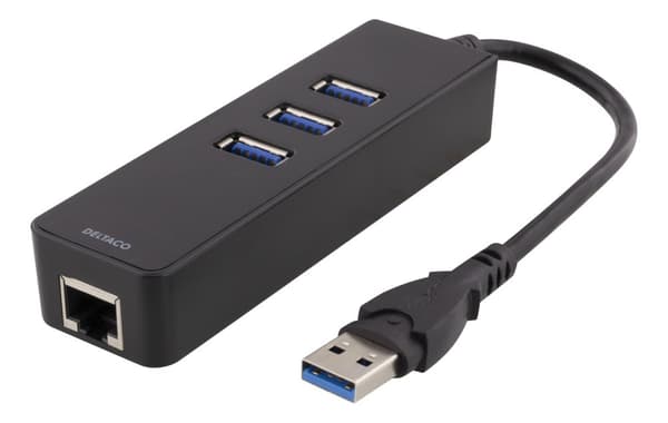 Network adapter 1xGbitRJ45 1xUSB3 A ma 3x USB3 fe black